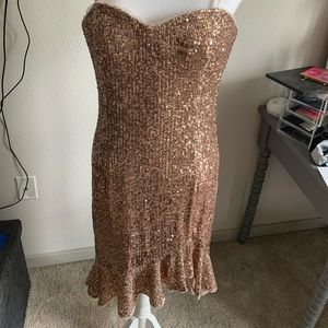 Rose gold sequin dress- size 14 tags on